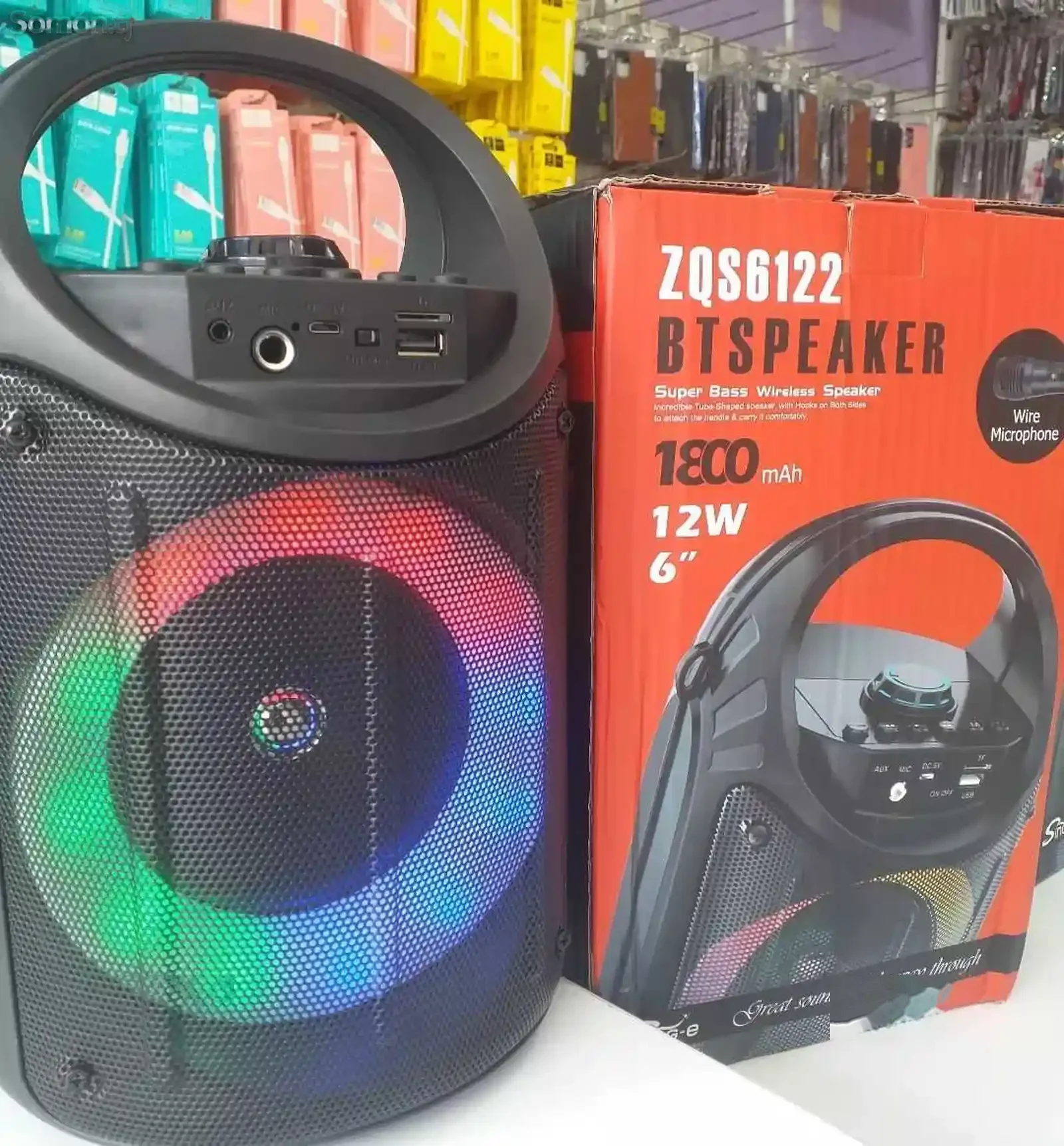 Колонка мощная zqs 6122 с микрофоном