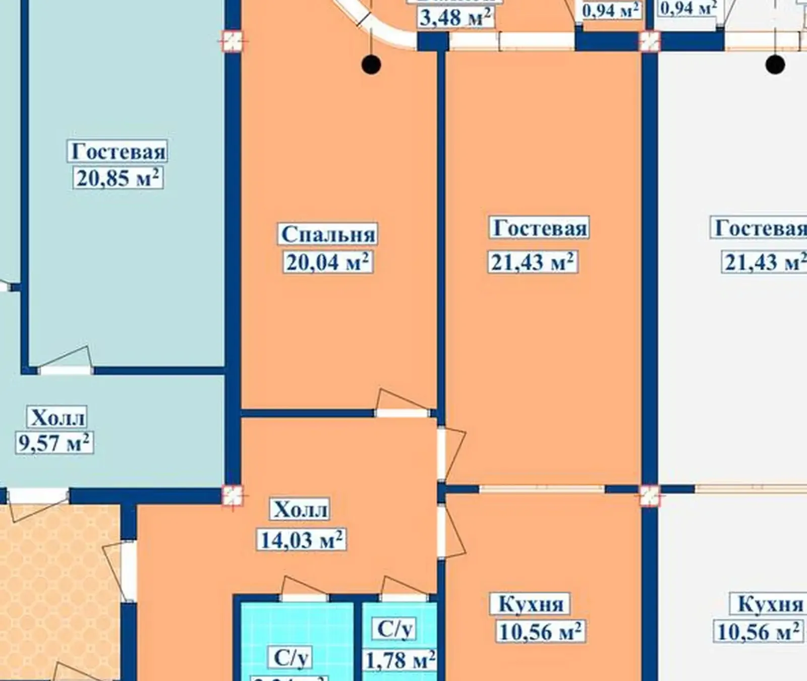 2-комн. квартира, 14 этаж, 72 м², И.Сомони
