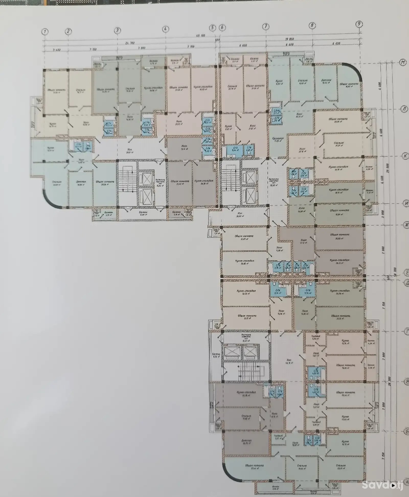 2-комн. квартира, 12 этаж, 71 м², Зарафшон