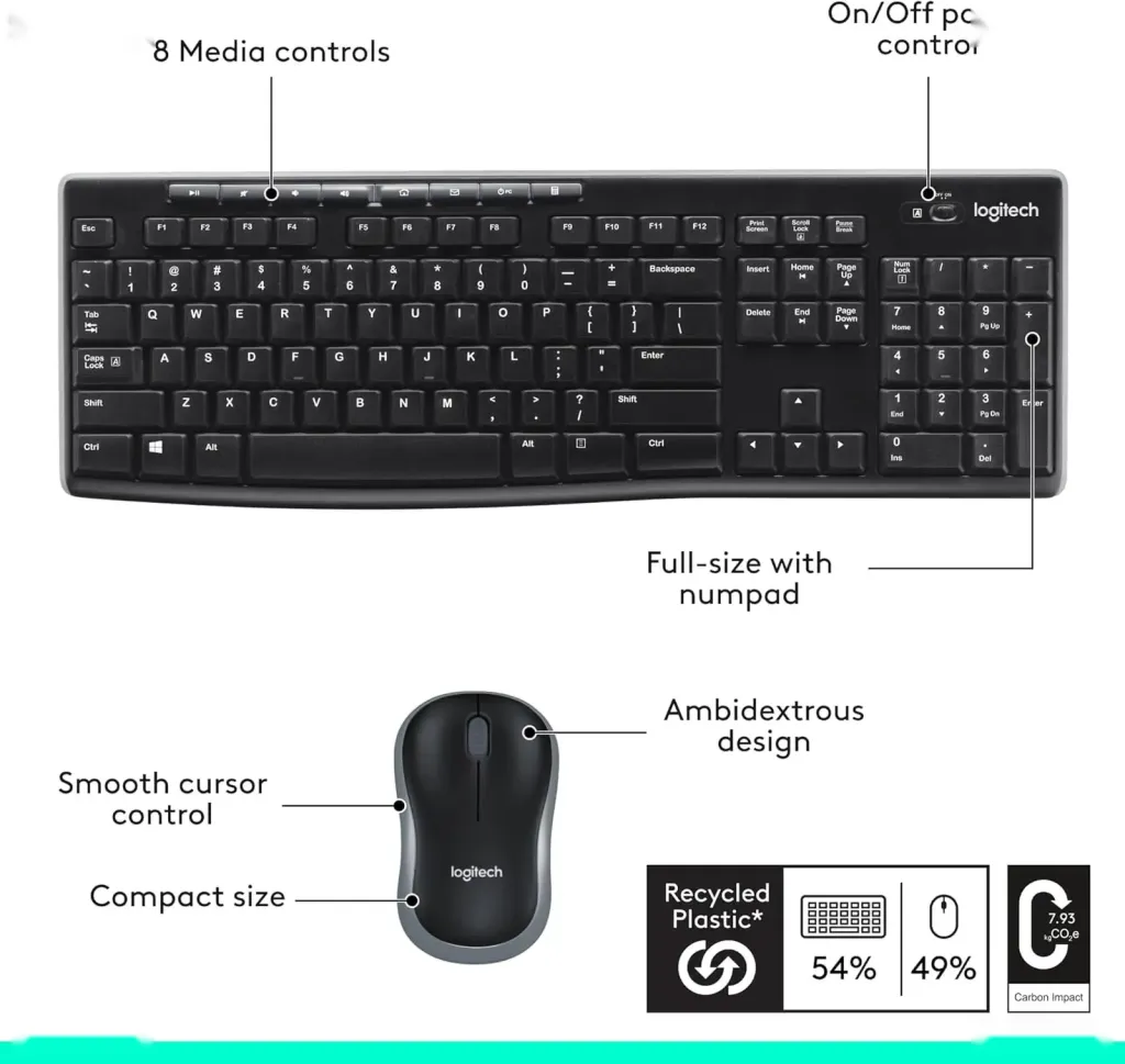 Комплект Logitech MK270 беспроводная клавиатура и мышь Black