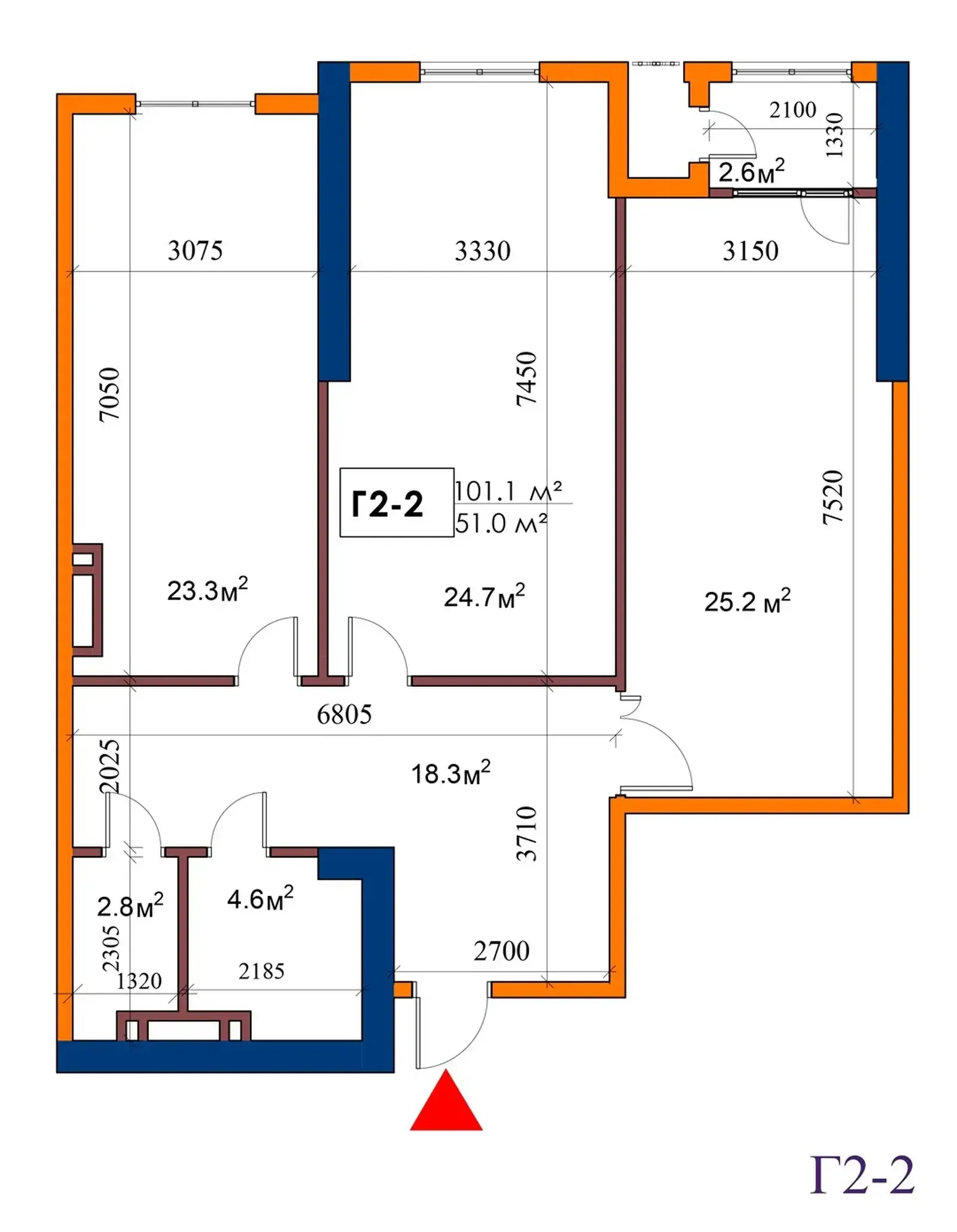 2-комн. квартира, 11 этаж, 101 м², Чулочка, ЖК «Бустон Сити»