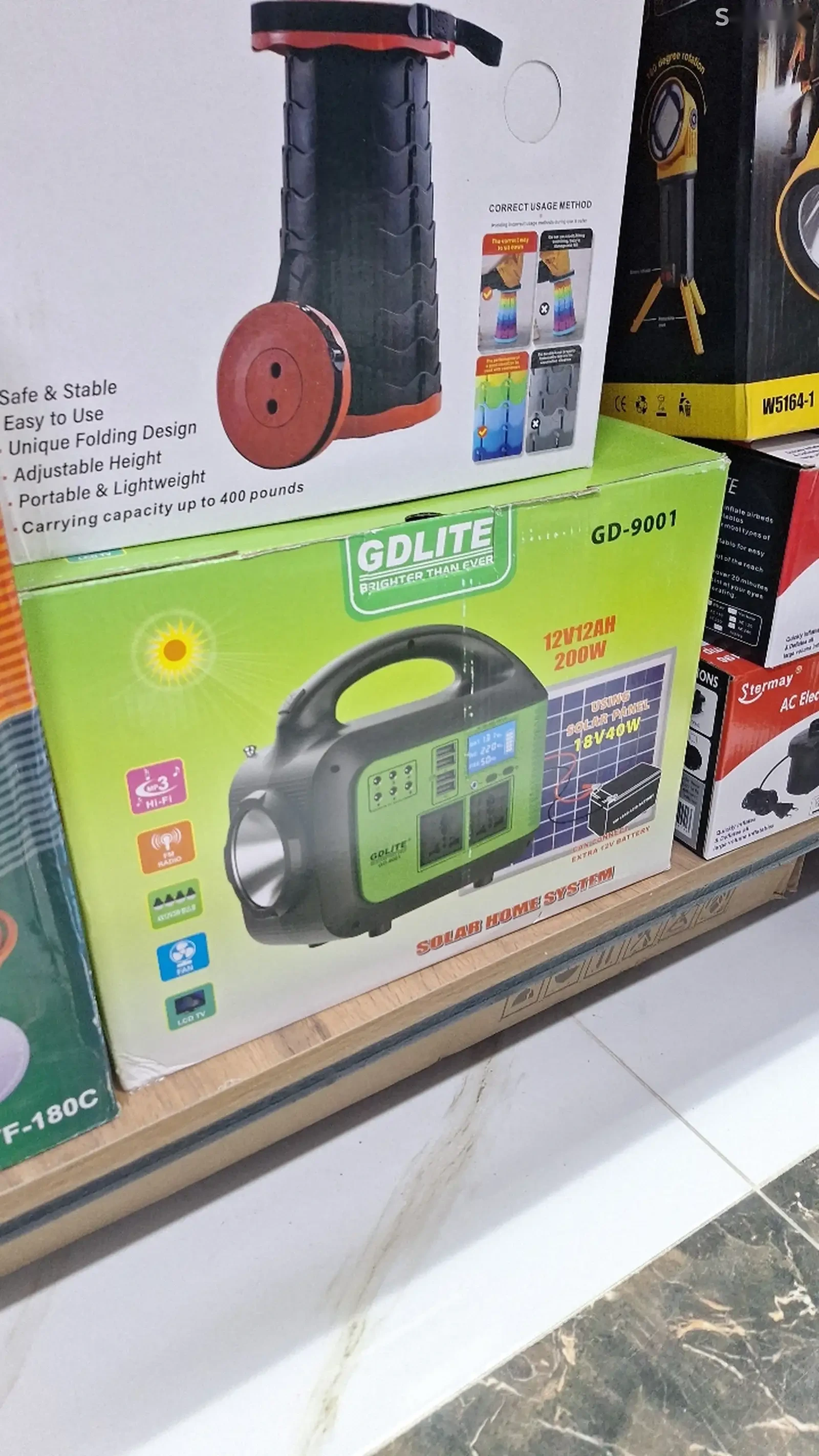 GD9001Portable перезаряжаемый комплект освещения для кемпинга, домашние системы