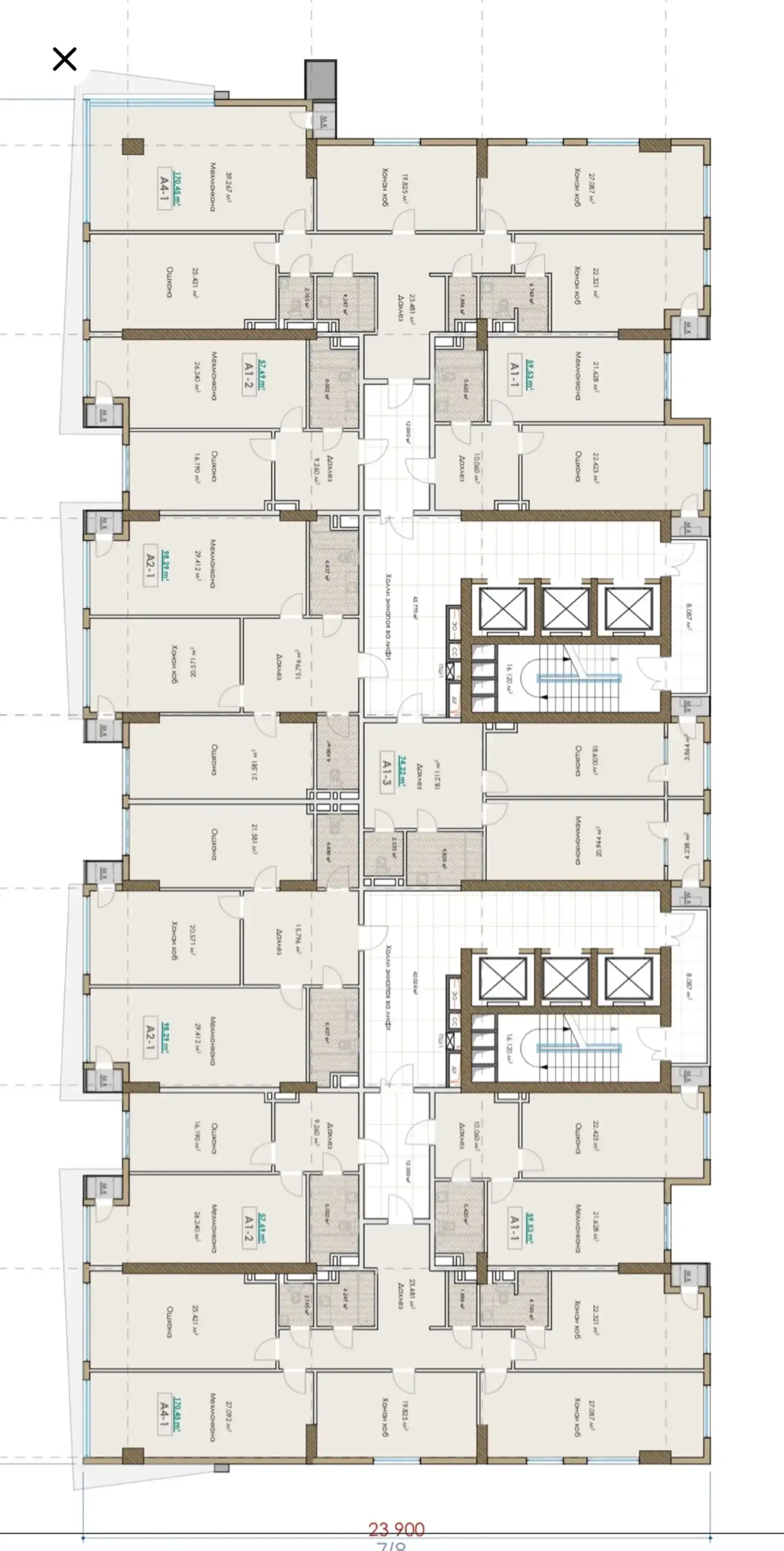 2-комн. квартира, 15 этаж, 61 м², Мост Аэропорт на против '' Магазин Ок ''