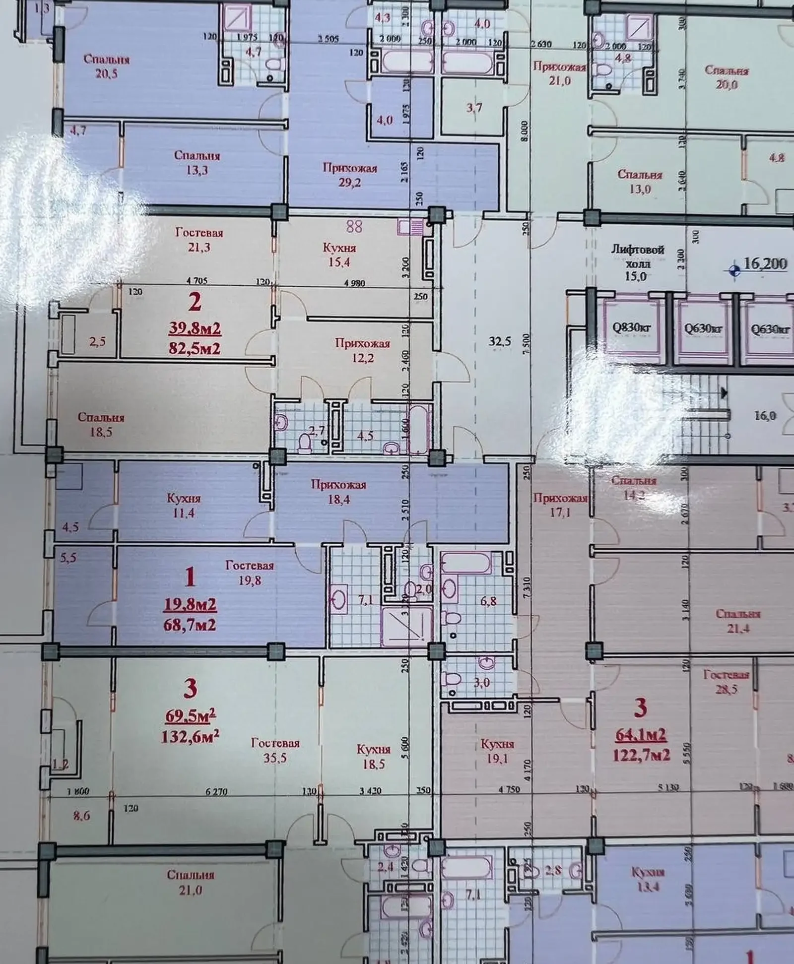 3-комн. квартира, 16 этаж, 136 м², Исмоили Сомони ру ба руи ЦУМ