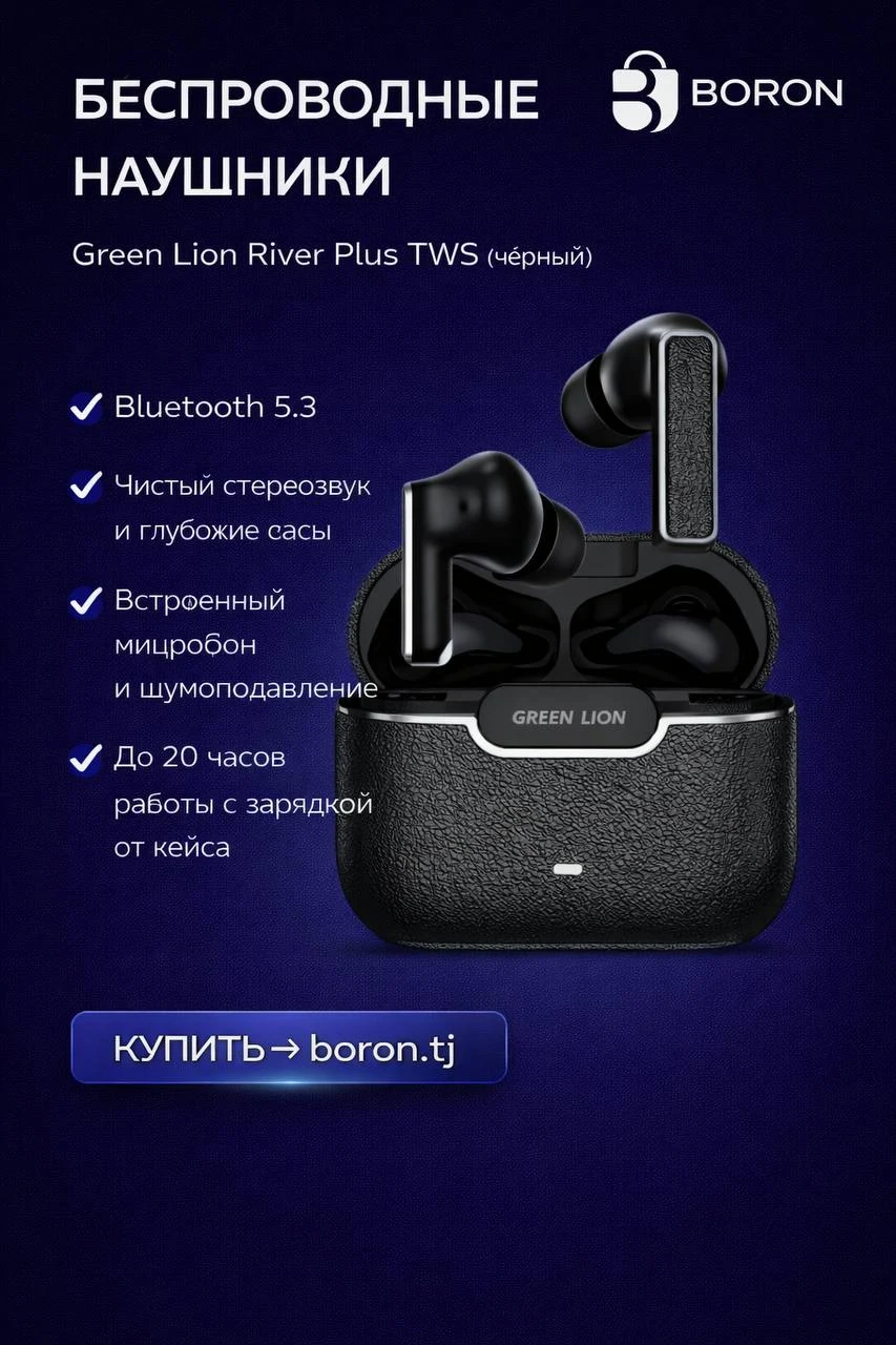 Green Lion River Plus True Wireless Earbuds, черный — фото 2