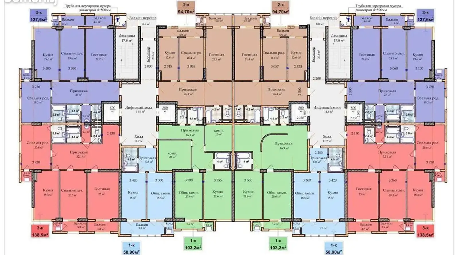 2-комн. квартира, 14 этаж, 95 м², Стадион Спартак, Симург, Роддом 1