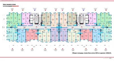 1-комн. квартира, 18 этаж, 76 м², Корвон