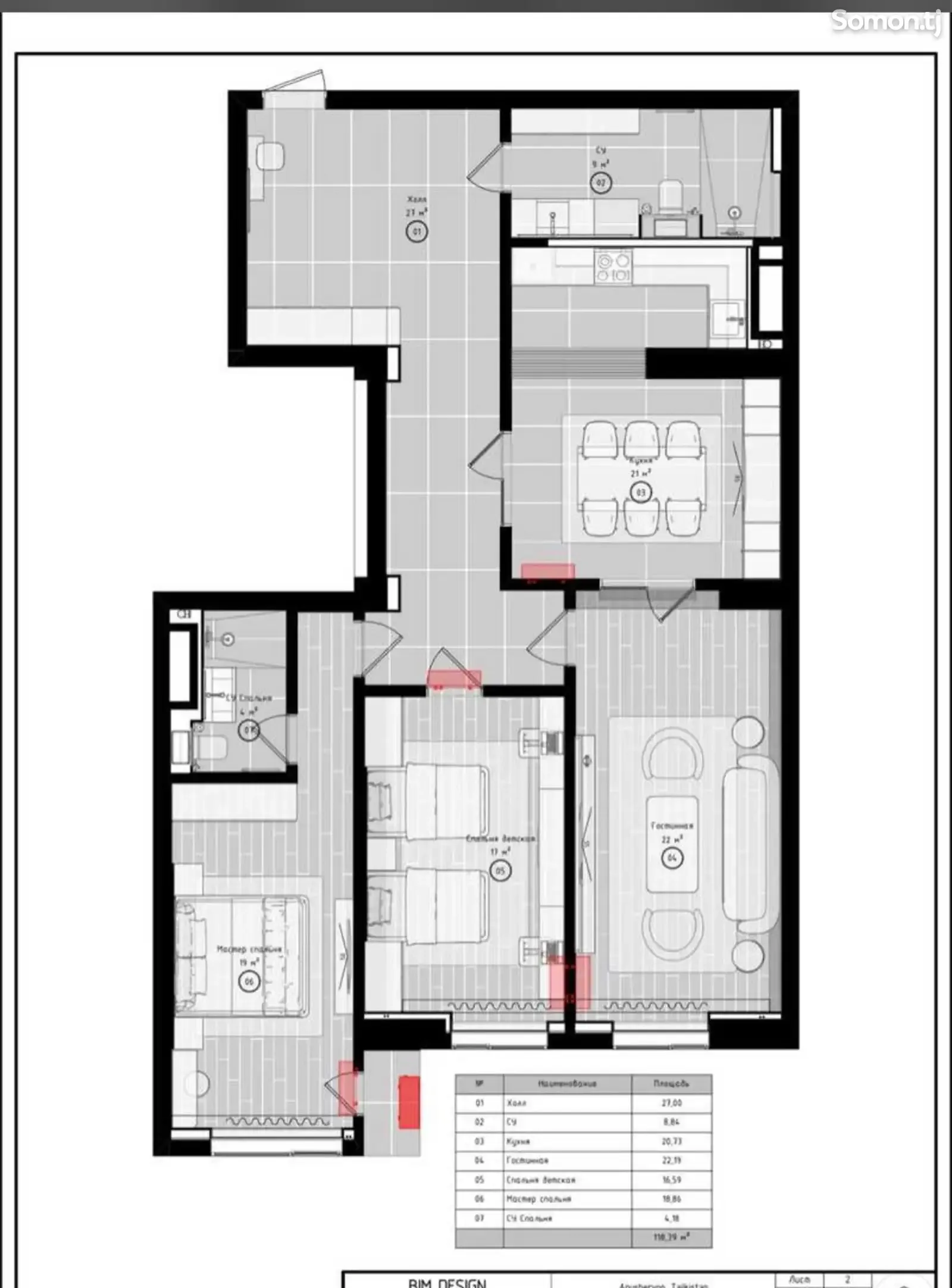 3-комн. квартира, 10 этаж, 121 м², Спартак Бурчи Анушервон