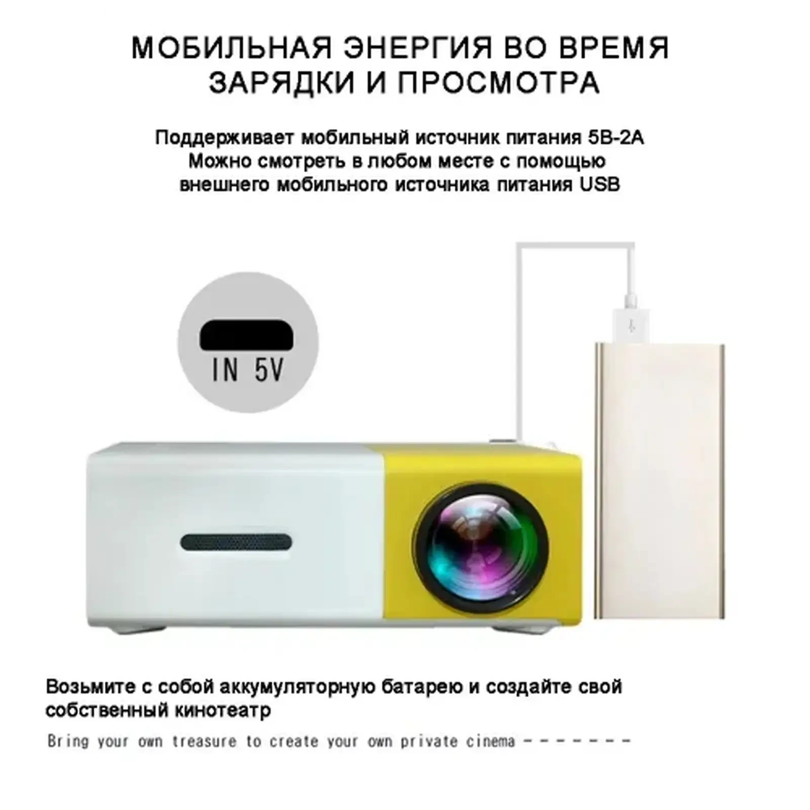 Проектор 4RkeF3TW, 1LCD, желтый