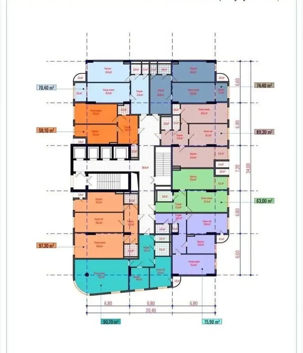 2-комн. квартира, 9 этаж, 91 м², Шохмансур