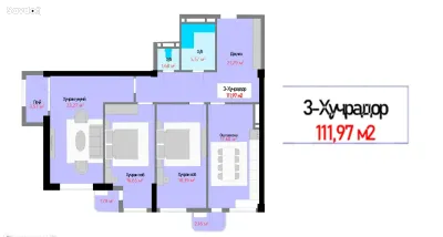 3-комн. квартира, 16 этаж, 112 м², 102 мкр