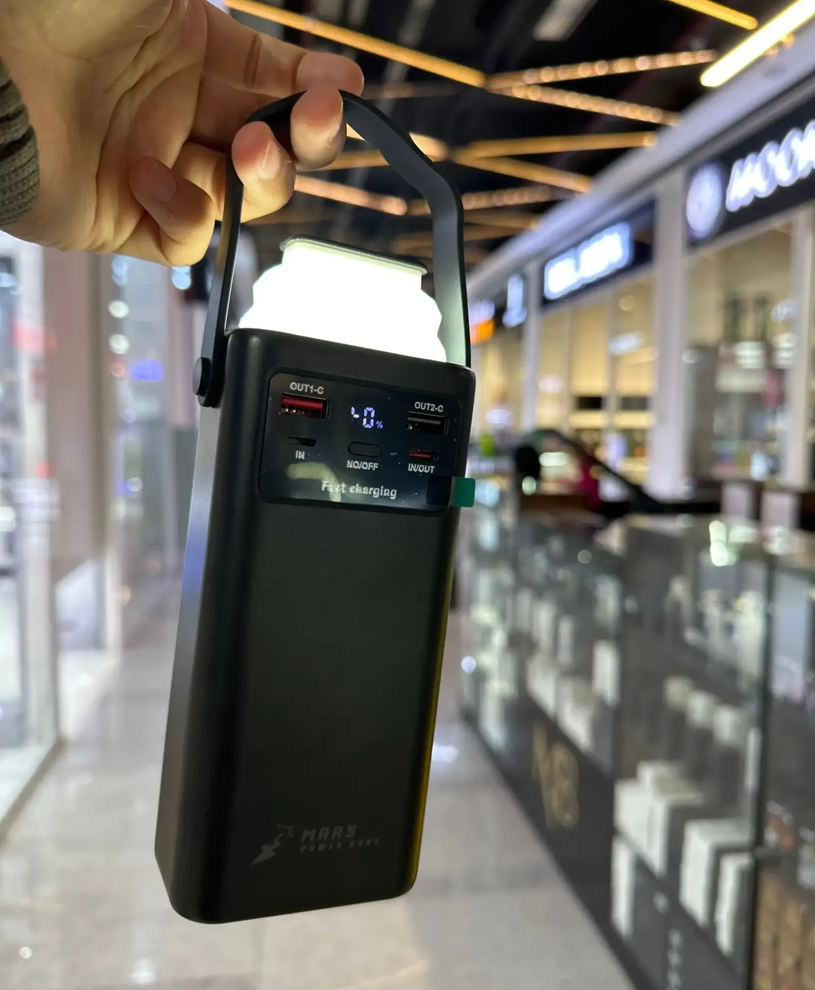 Внешний аккумулятор с фонариком Mars Powerbank 30000 mah