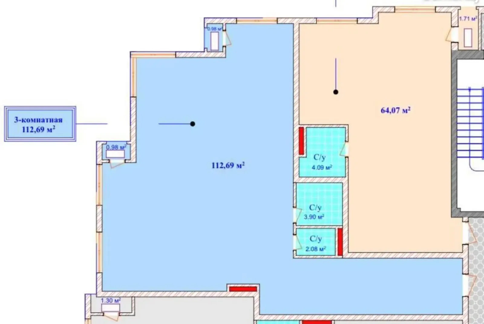 3-комн. квартира, 4 этаж, 112 м², Шохмансур
