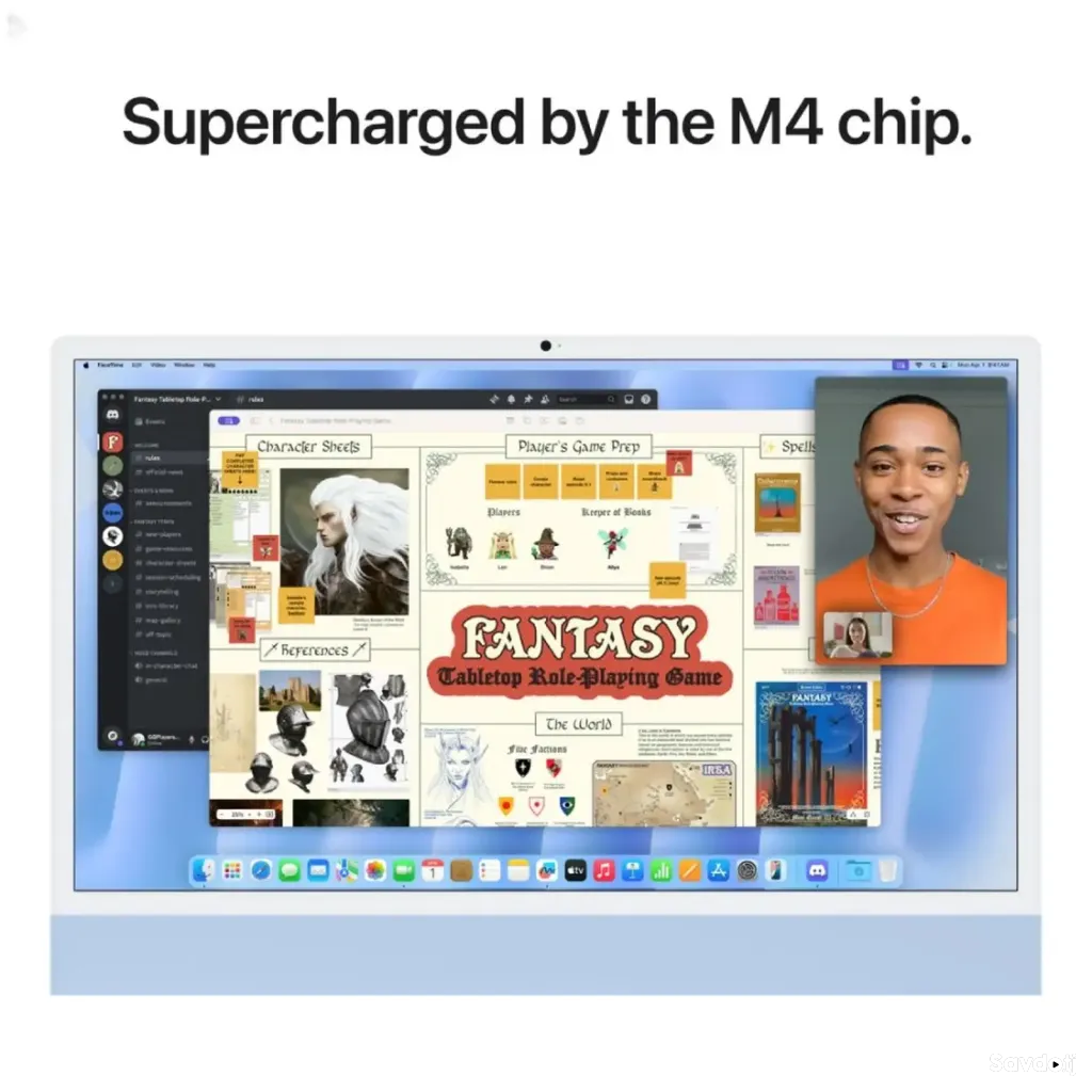 Моноблок Apple iMac 24, M4, 16ГБ, 256ГБ SSD, 4.5K Retina, Blue, MWUF3B
