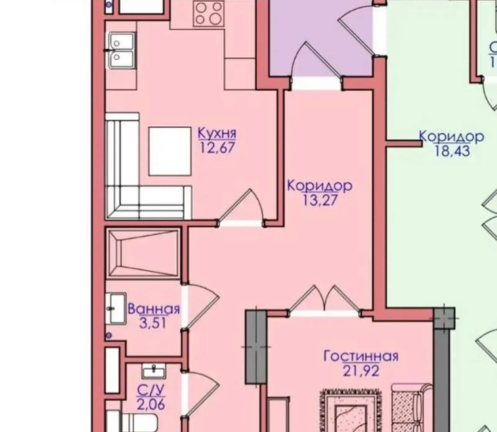 2-комн. квартира, 16 этаж, 66 м², Исмоили сомони