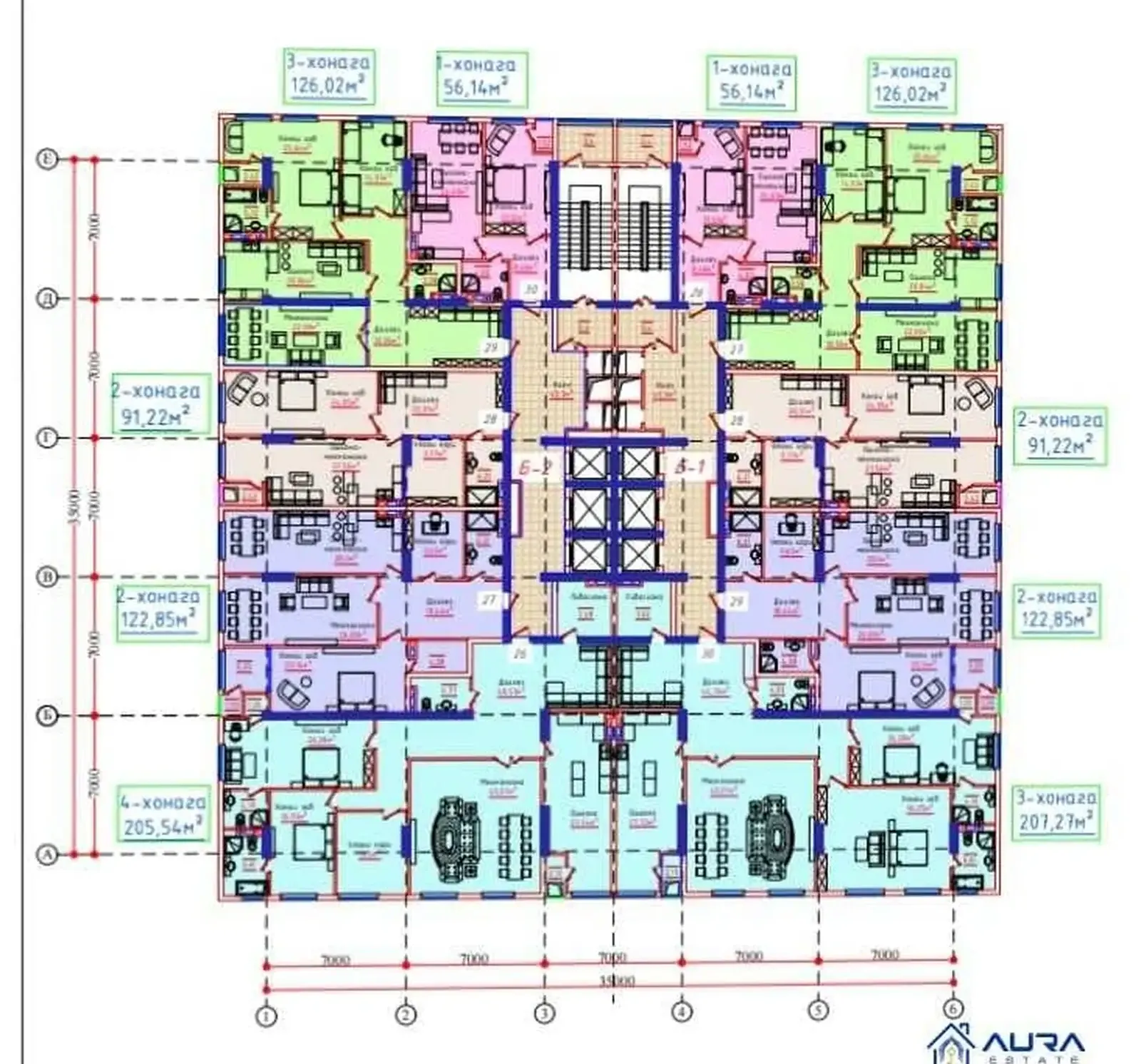 2-комн. квартира, 19 этаж, 57 м², Сино 82мкр 82 Tower