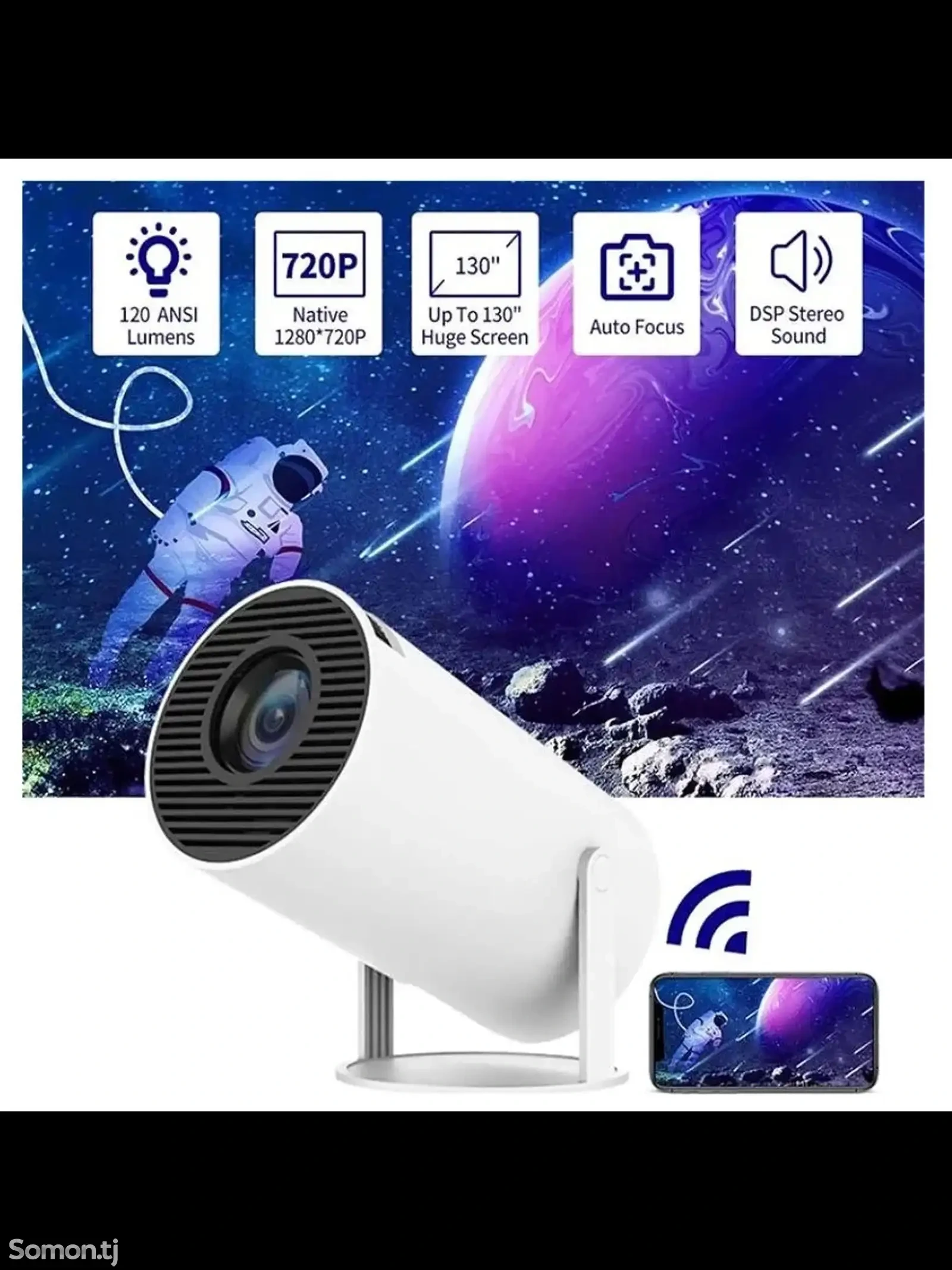 Домашний проектор 4K Full HD Bluetooth Wi-Fi 1280x720