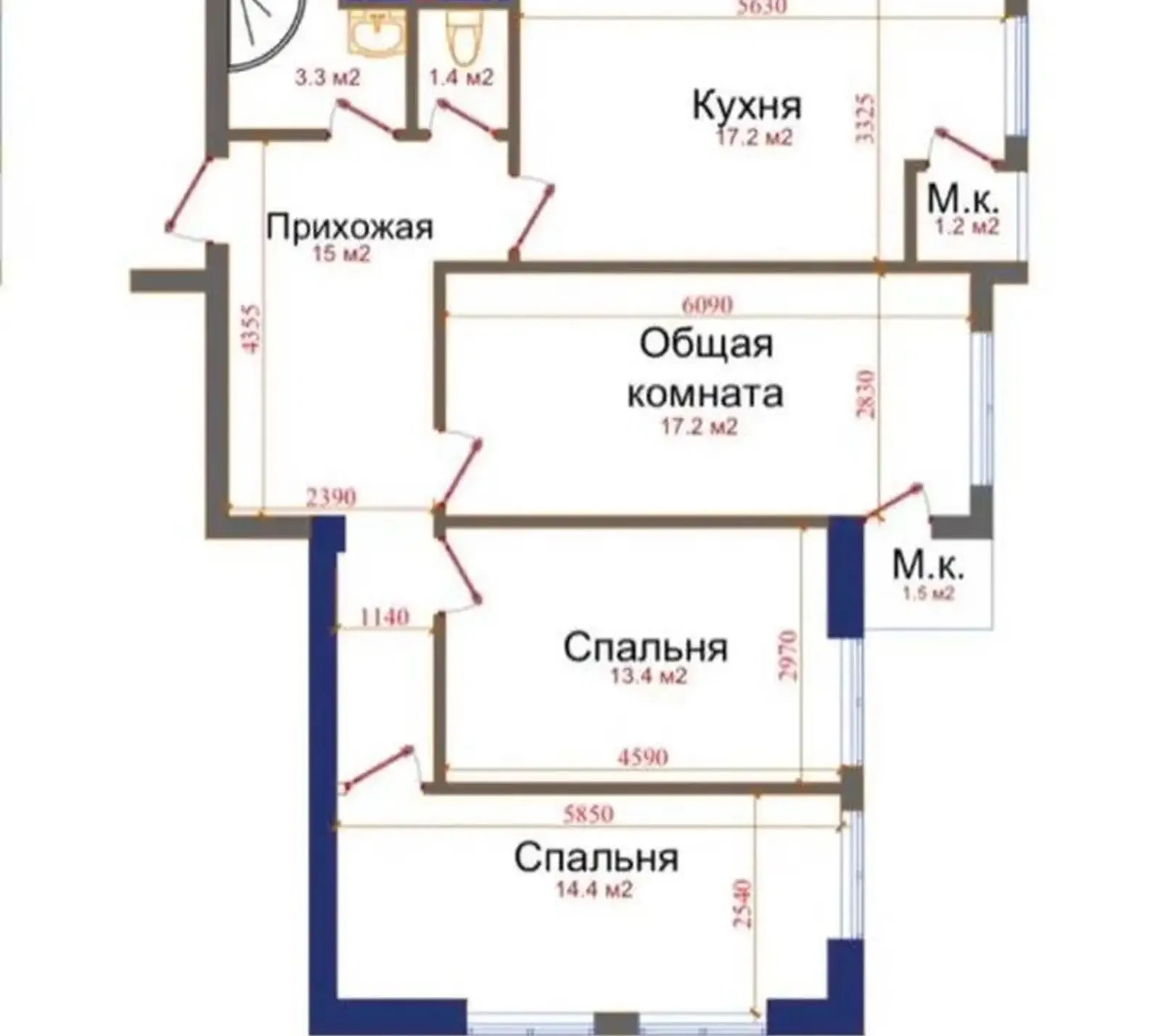 3-комн. квартира, 16 этаж, 85 м², Исмоили Сомони