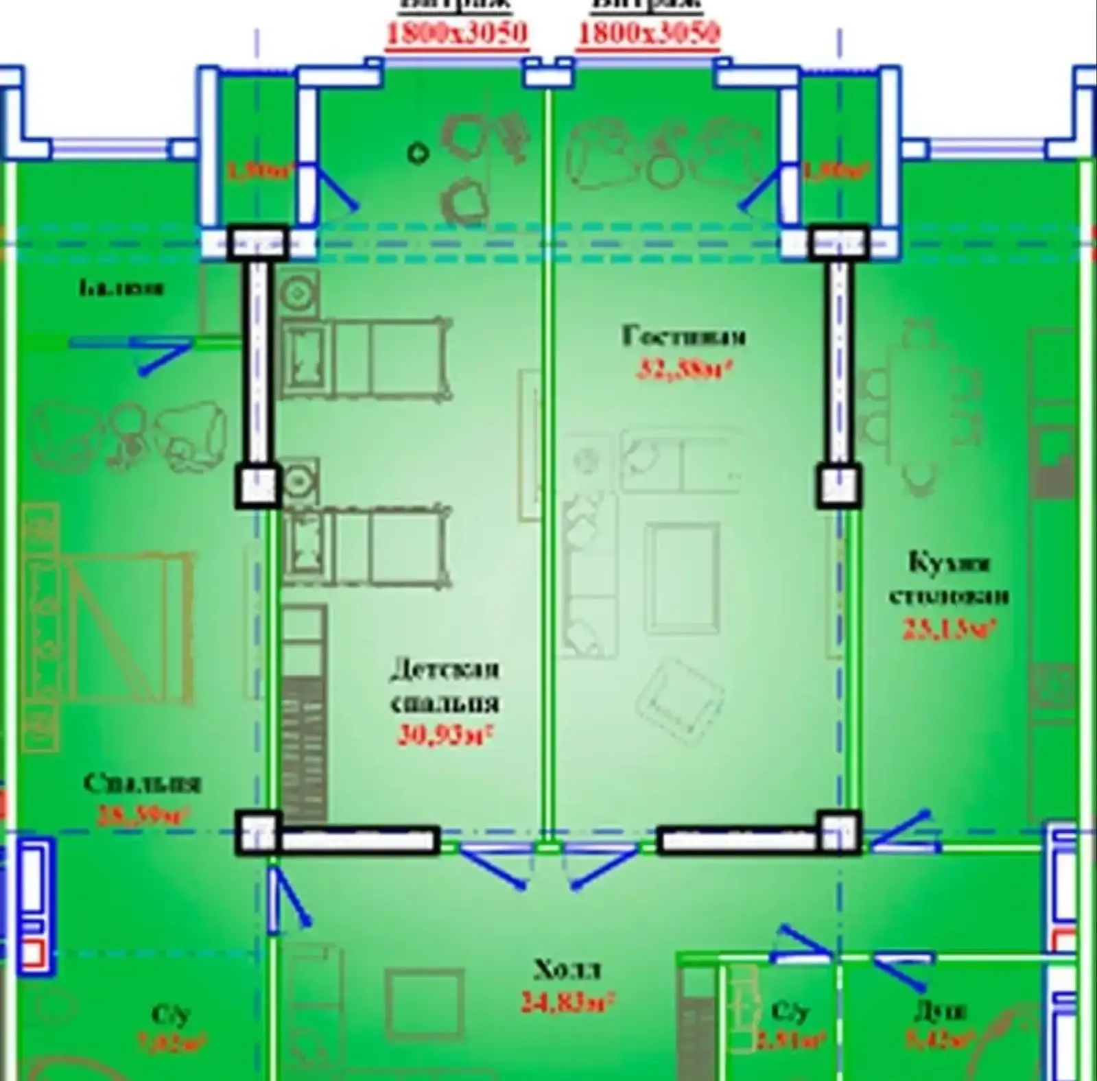 3-комн. квартира, 12 этаж, 160 м², Исмоили сомони
