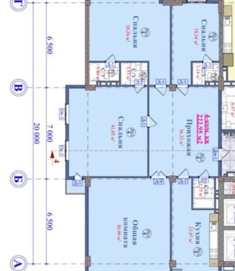 4-комн. квартира, 7 этаж, 224 м², И. Сомони