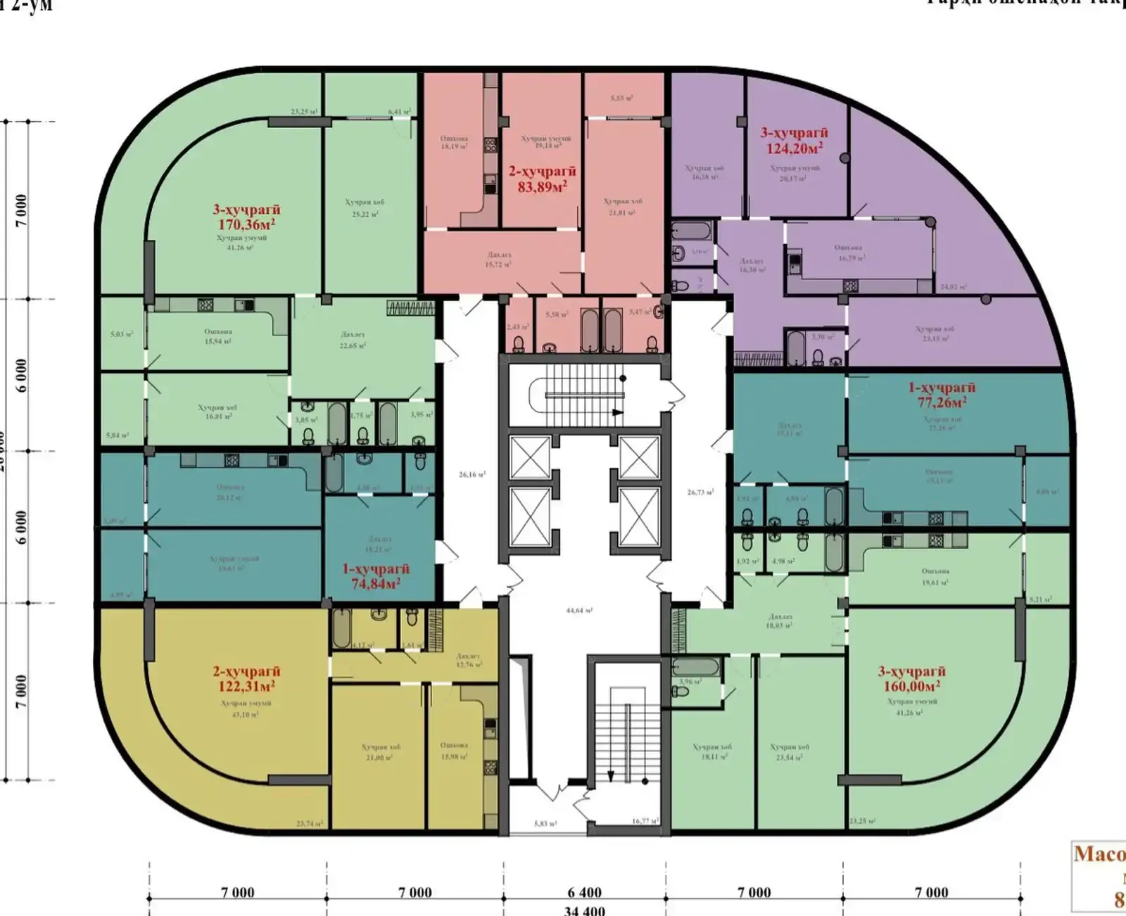 3-комн. квартира, 16 этаж, 170 м², Цирк