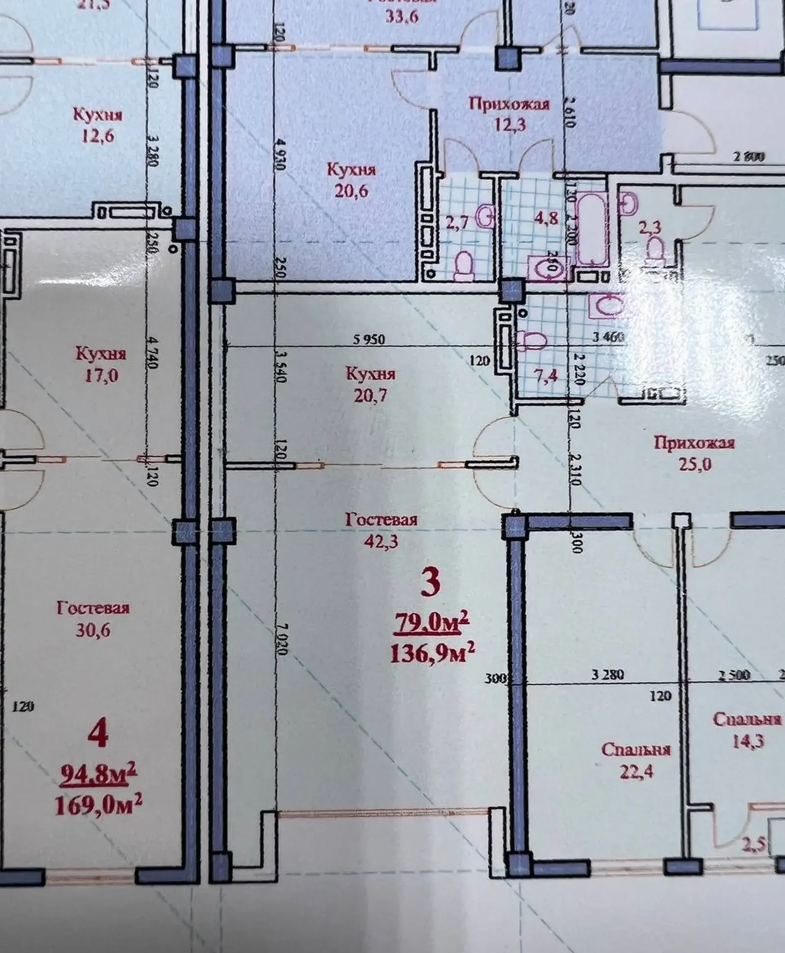 3-комн. квартира, 18 этаж, 136 м², Исмоили Сомони ру ба руи Цум
