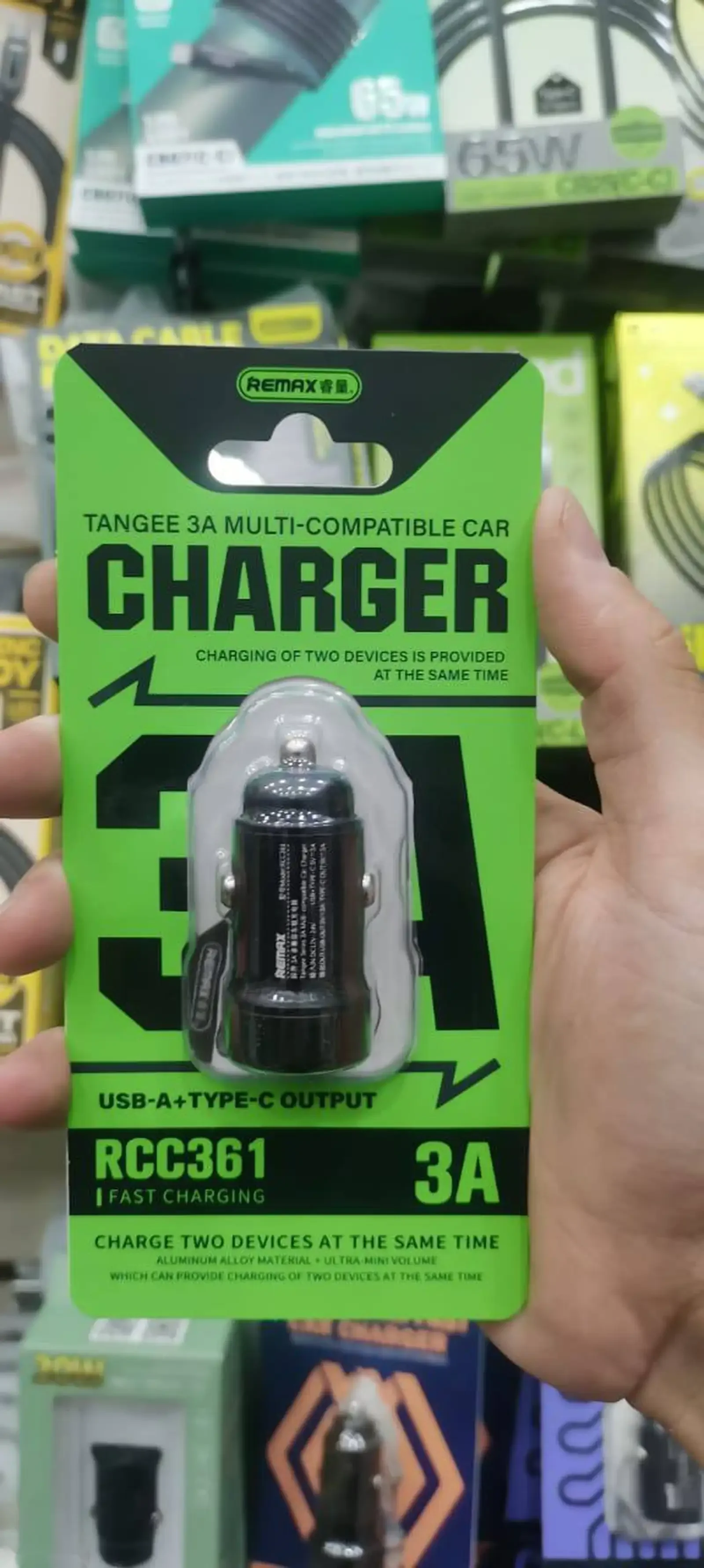 Автомобильное зарядное устройство REMAX RCC361 / быстрая зарядка, USB + Type-С /
