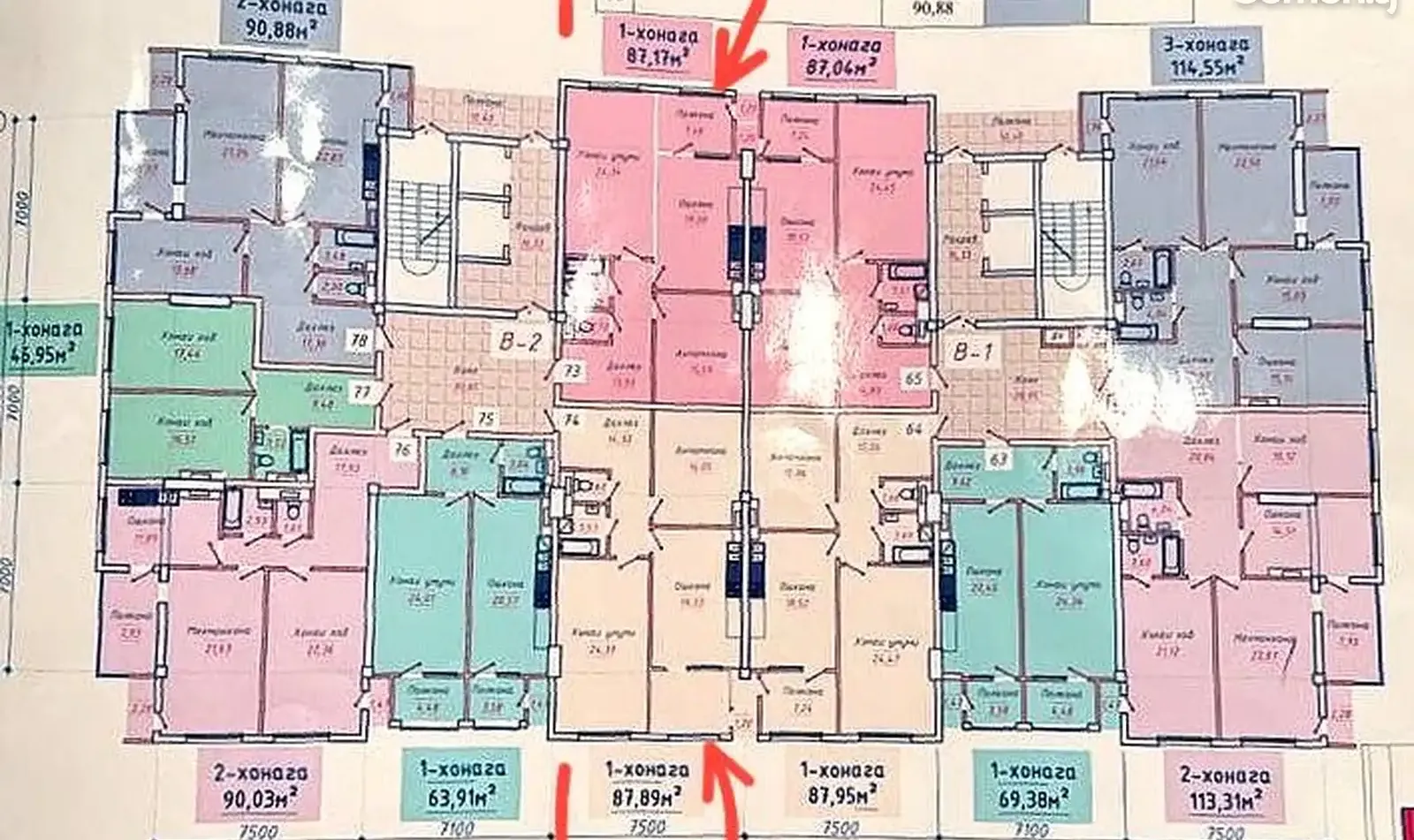 1-комн. квартира, 10 этаж, 87 м², Шохмансур