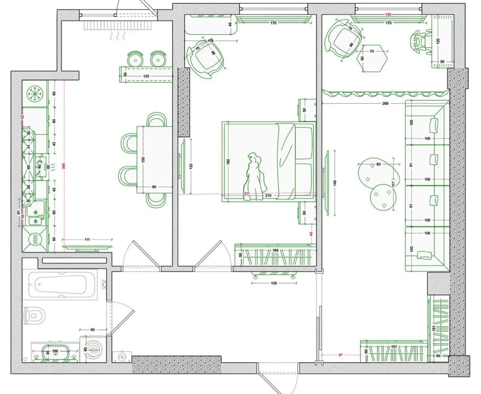 2-комн. квартира, 11 этаж, 69 м², Шохмансур