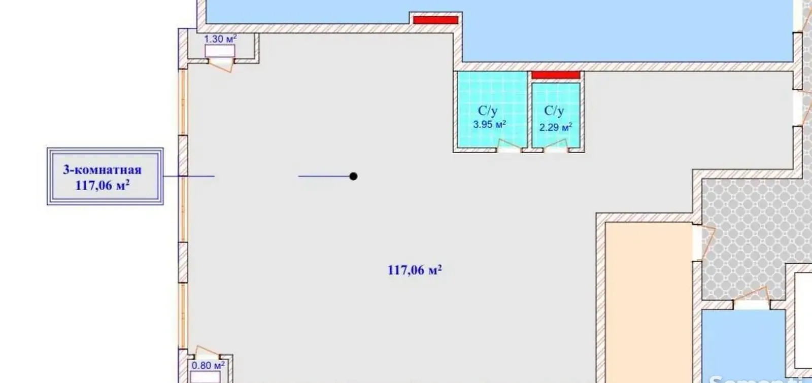 3-комн. квартира, 4 этаж, 117 м², Шохмансур