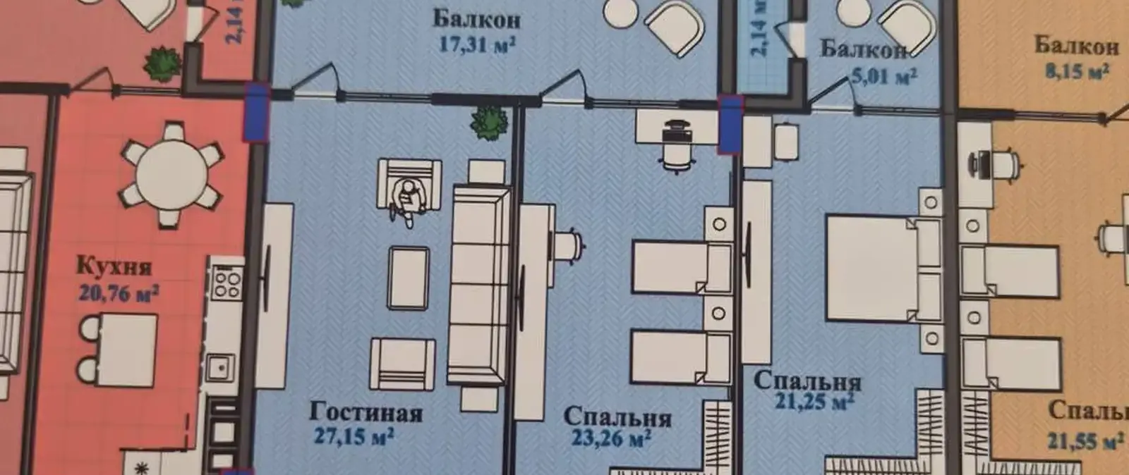 3-комн. квартира, 8 этаж, 148 м², н. Исмоили Сомони, пеши Масчити Саросиё