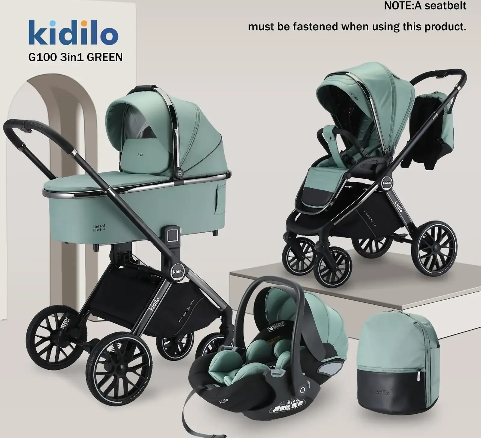 Прогулочная коляска 3в1 Kidilo