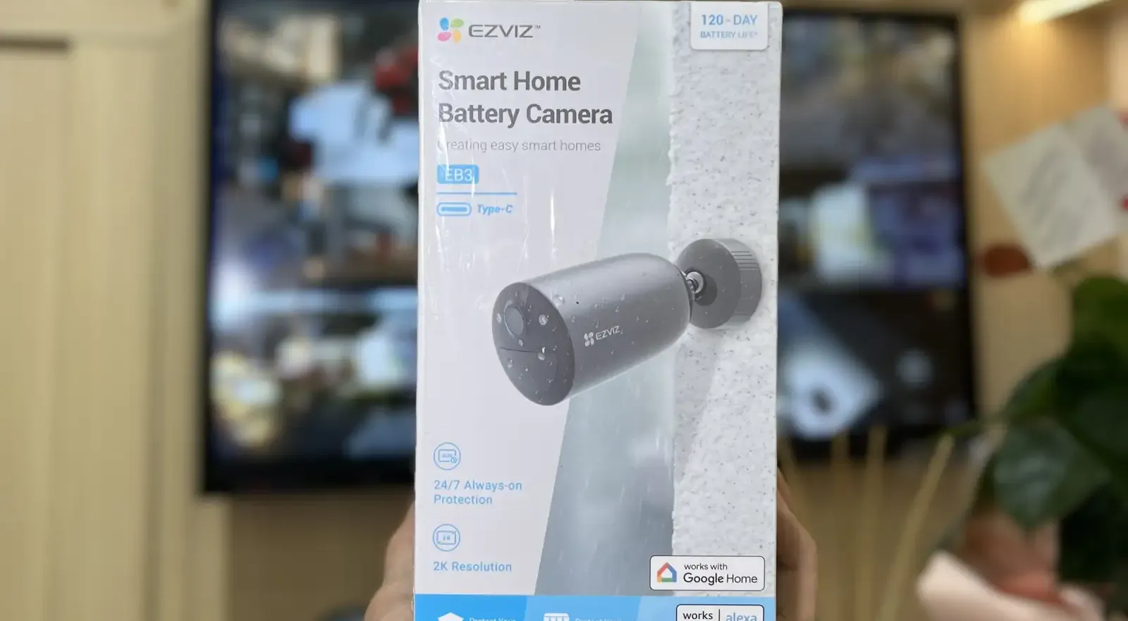 EZVIZ Автономная камера для умного дома с аккумулятором CS-EB3 3MP