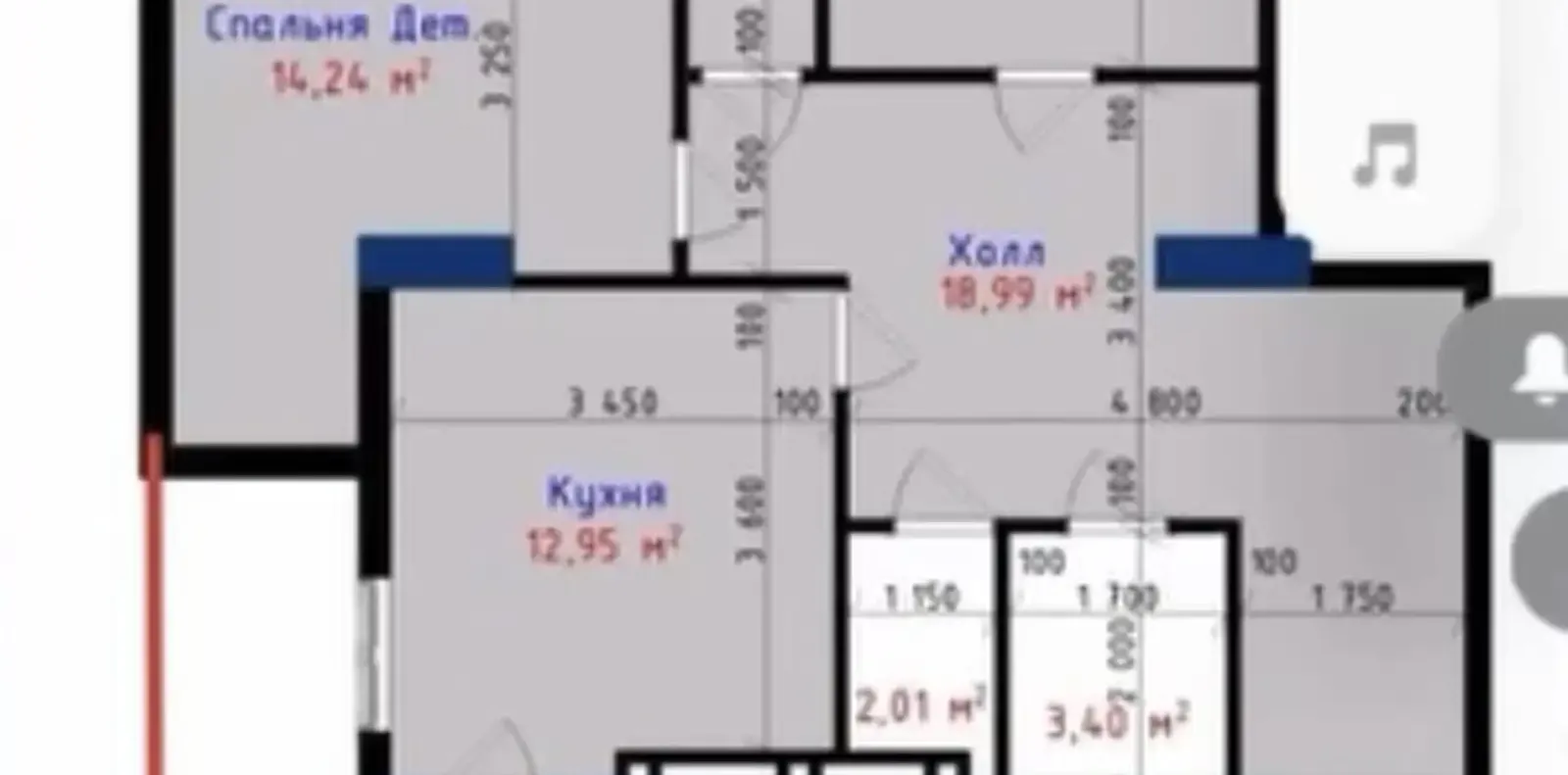 3-комн. квартира, 9 этаж, 107 м², И. Сомони