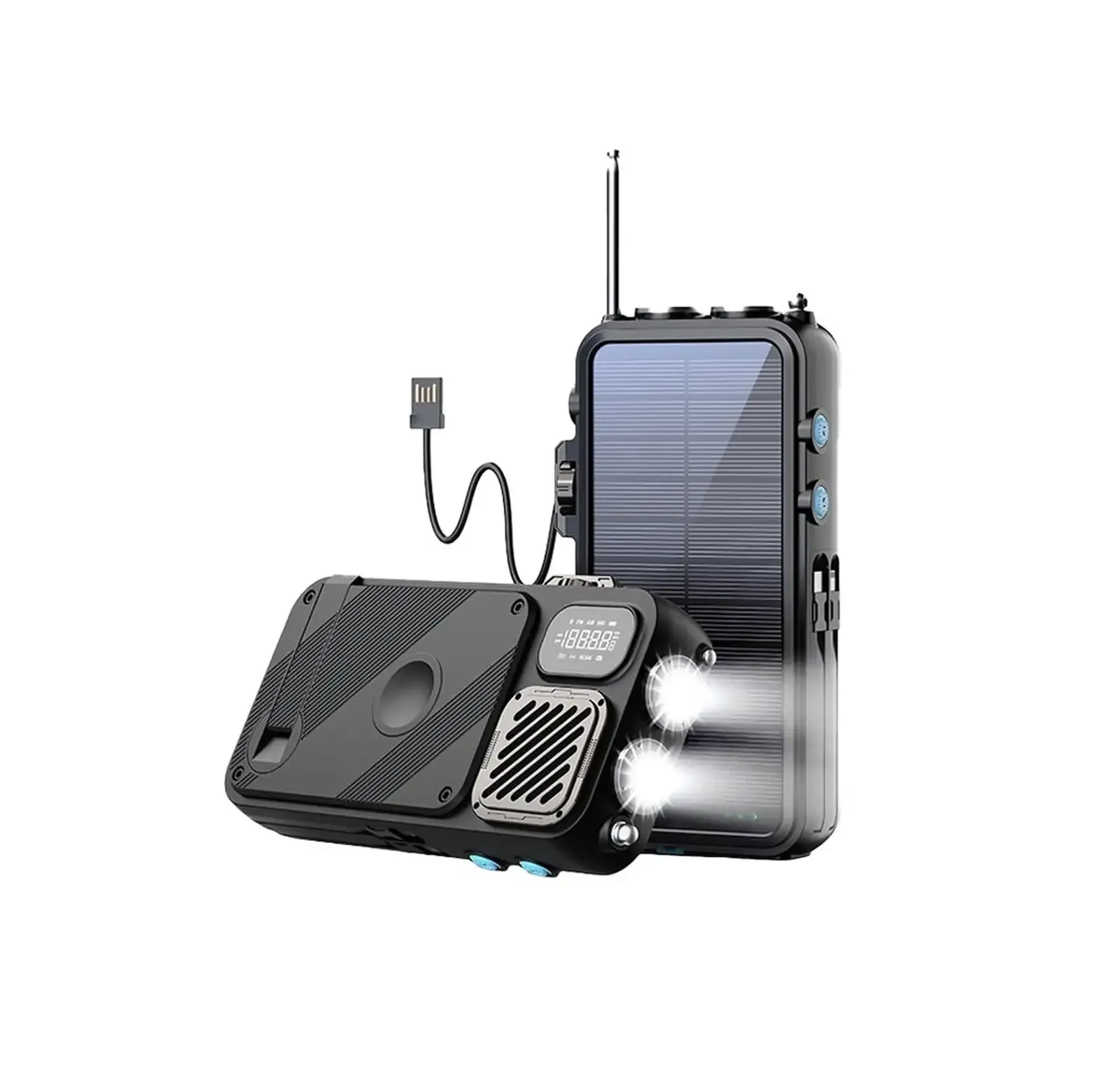 Портативный солнечный повербанк Powerology 16000mAh Solar Power Bank with FM Rad