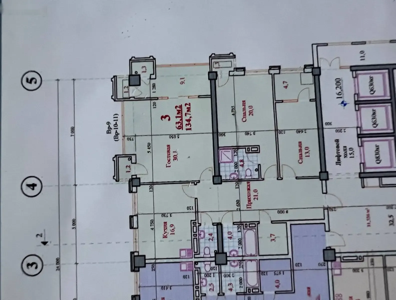 3-комн. квартира, 7 этаж, 72 м², Исмоили Сомони