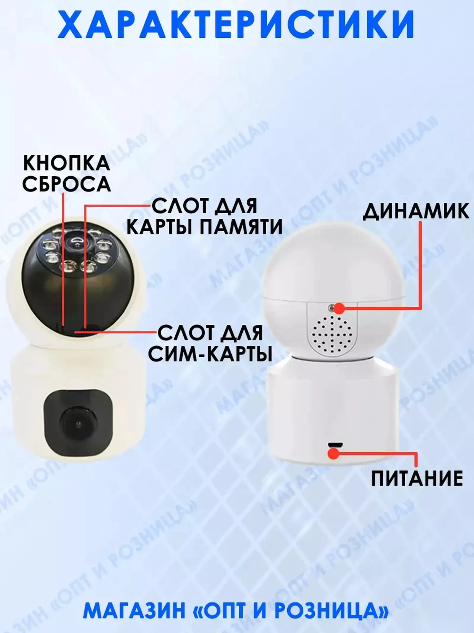 Беспроводная IP Wi-Fi камера видеонаблюдения с сим-картой