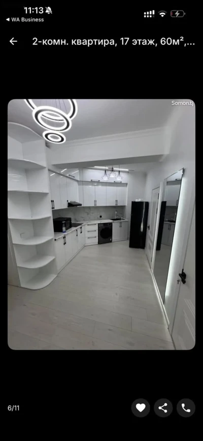 2-комн. квартира, 17 этаж, 60м², Шохмансур — миниатюра 4