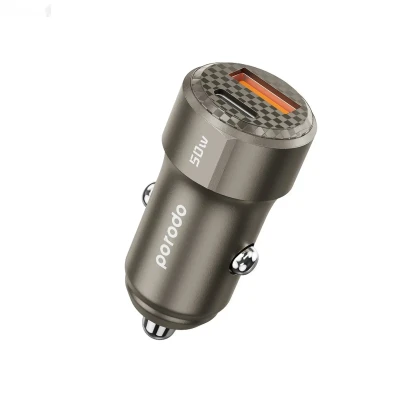 Автомобильное зарядное устройство Porodo 50W Dual Port Car Charger PD 20W QC 30W