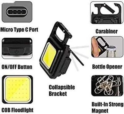 Светодиодный мини фонарь на магните Cob Rechargeable Keychain Light — миниатюра 2