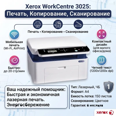 Лазерное МФУ Xerox WorkCentre 3025 — миниатюра 1
