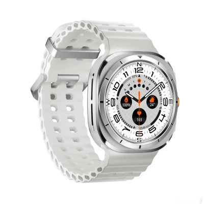 Умные часы Porodo Amoled 1 43 Smart Watch Silver Dial with 34mm White Ocean Ban — миниатюра 2
