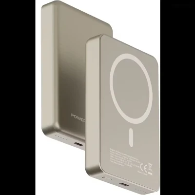 Внешний аккумулятор Powerology 10000 mAh 20W PD & 15W Magsafe титан