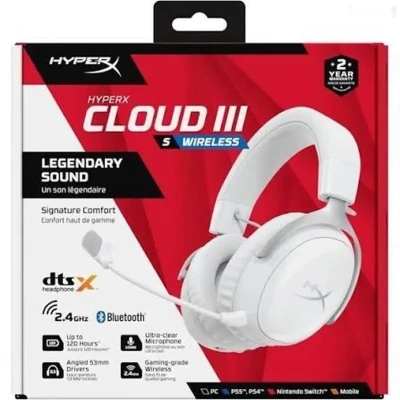 Наушники белые HyperX Cloud III Wireless