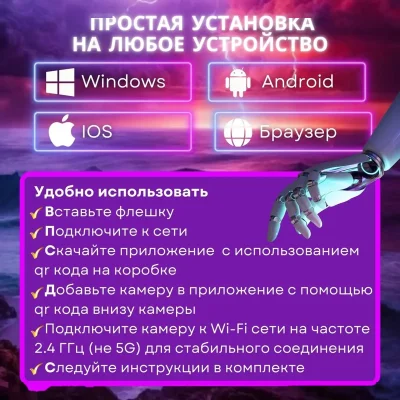 Умная видеокамера Wi-Fi 5 MP
