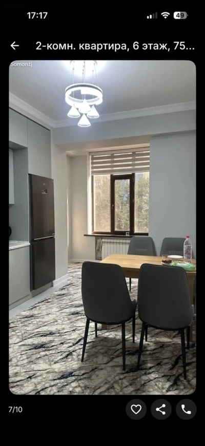 3-комн. квартира, 6 этаж, 75м², Сомони — миниатюра 8