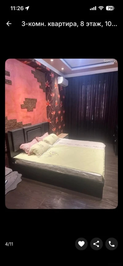 3-комн. квартира, 8 этаж, 100м², Сомони