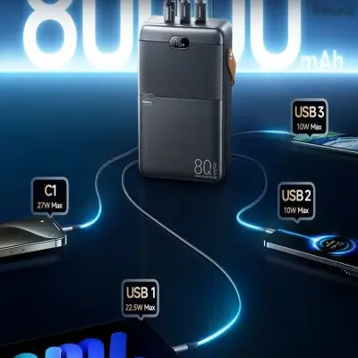 Внешний аккумулятор повербанк 80000mAh Remax