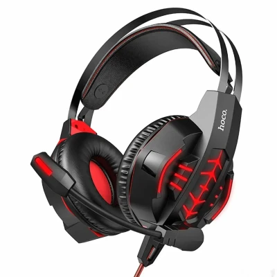 Проводные игровые наушники Hoco W102 красно-черные