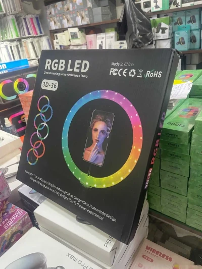 Кольцевая RGB LED лампа Ring Light 3D-36